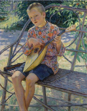 ニコライ・ペトロヴィッチ・ボグダノフ・ベルスキー Painting - アーティストの肖像 ソン・クラウス・エクハルト ニコライ・ボグダノフ・ベルスキー